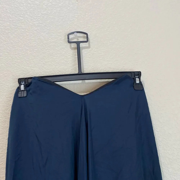 TIBI Strapless Towel Dress Navy Silk Size 2 Chic Effortless Drape Front - Picture 6 of 13